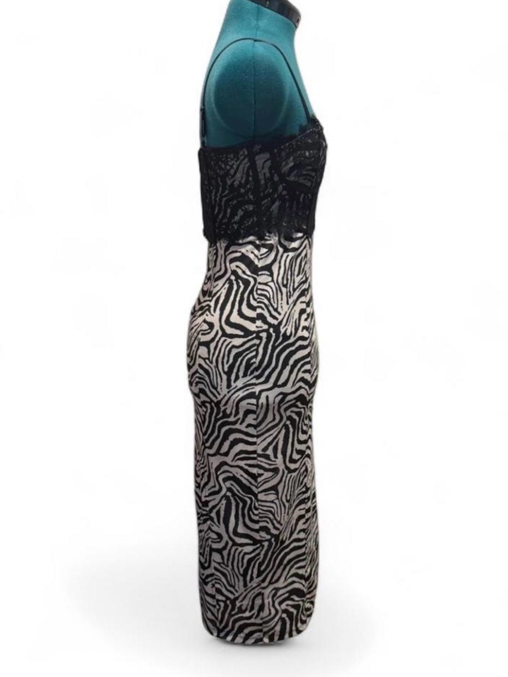 Forever 21 Black Lace Bustier with Black & White Zebra-Print Midi - Picture 2 of 6